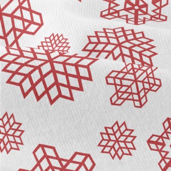 Red Christmas Snowflakes Modern Jersey