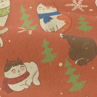 Winter Scarf Cat Modern Jersey