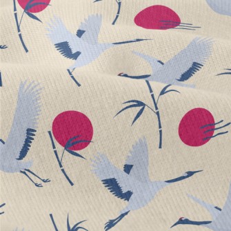 Flying Cranes And Bamboo Modern Jersey