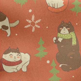 Winter Scarf Cat Jersey Backed Fleece