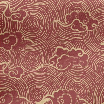 Chinese Clouds And Circles Jersey Backed Fleece