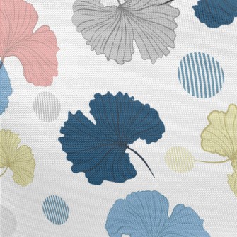 Colorful Hand Drawn Ginkgo Lea Pongee