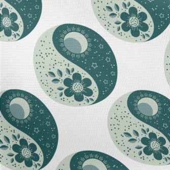 Flower Sun And Moon Yin And Ya Pongee