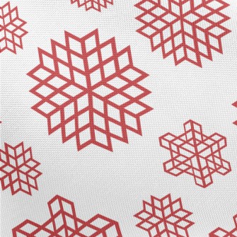 Red Christmas Snowflakes Pongee