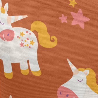 Happy Cartoon Unicorn Pongee
