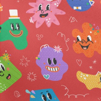 Funny Cartoon Shapes Pongee