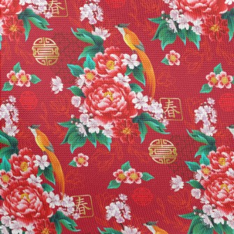 Chinese Festive Flowers And Bi Pongee