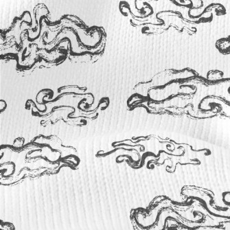 Hand Drawn Ink Clouds Stretch Jersey