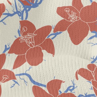 Vintage Tropical Hibiscus Stretch Jersey