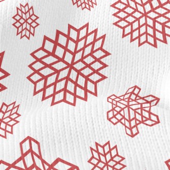 Red Christmas Snowflakes Stretch Jersey