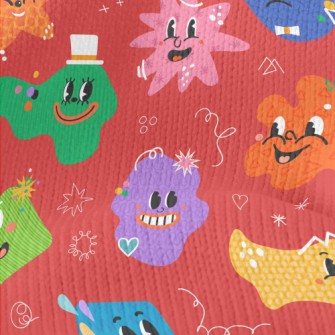 Funny Cartoon Shapes Stretch Jersey