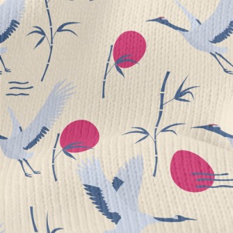 Flying Cranes And Bamboo Stretch Jersey