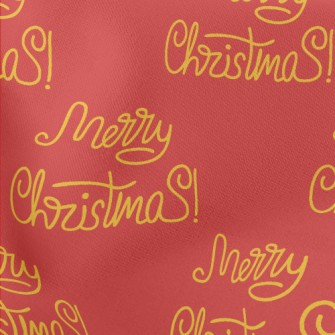 Handwritten Merry Christmas Lightweight Cotton Poplin