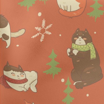 Winter Scarf Cat Lightweight Cotton Poplin