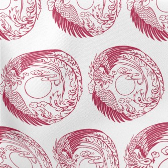 Hand Drawn Chinese Phoenix Lightweight Cotton Poplin