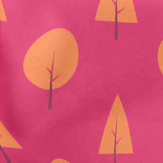Lovely Orange Forest Lightweight Cotton Poplin