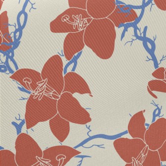Vintage Tropical Hibiscus Midweight Cotton Poplin