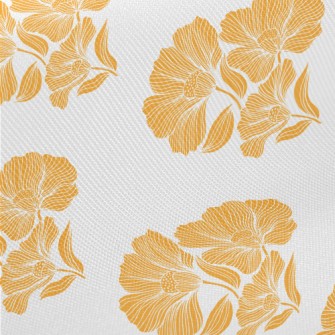 Retro Orange Lotus Midweight Cotton Poplin