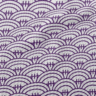 Purple Football Pattern Birdseye Piqué
