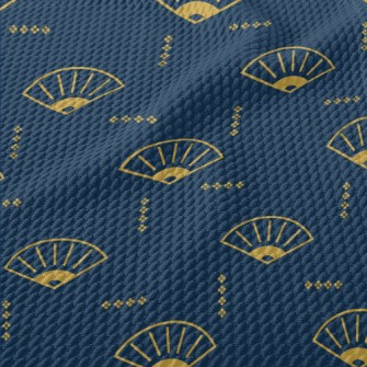 Chinese Cartoon Folding Fan Birdseye Piqué