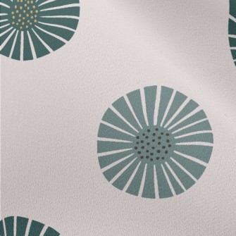 Retro Green Flowers Chiffon