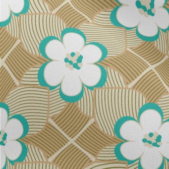 Geometric Flowers And Leaves Chiffon