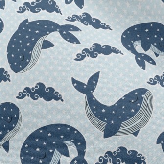 Closed-eye Whale And Stars Chiffon