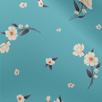 Elegant White Flowers Chiffon