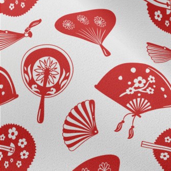 Cute Red Fan Chiffon