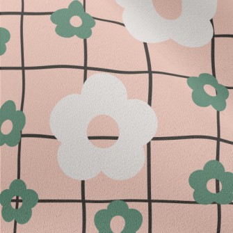 White And Green Cute Little Fl Chiffon