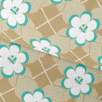 Geometric Flowers And Leaves Waterproof Oxford