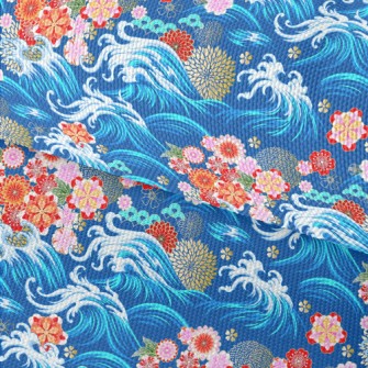 Gorgeous Flowers And Waves Waterproof Oxford