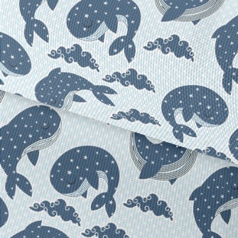 Closed-eye Whale And Stars Waterproof Oxford