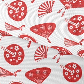 Cute Red Fan Waterproof Oxford
