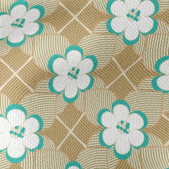 Geometric Flowers And Leaves Waterproof Canvas