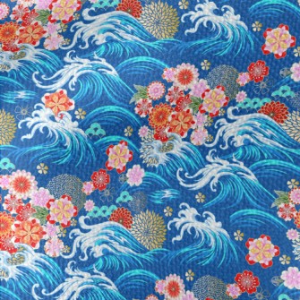 Gorgeous Flowers And Waves Waterproof Canvas