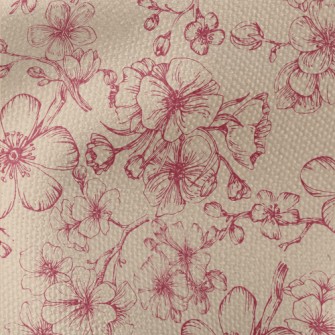 Vintage Hand Drawn Cherry Blos Waterproof Canvas