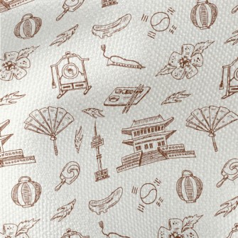 Hand Drawn Korean Elements Waterproof Canvas