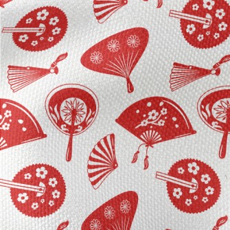 Cute Red Fan Waterproof Canvas
