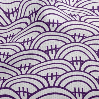 Purple Football Pattern Athletic Mesh Flat Back