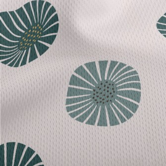 Retro Green Flowers Athletic Mesh Flat Back