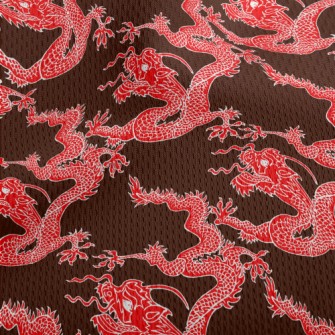 Red Chinese Dragon Athletic Mesh Flat Back