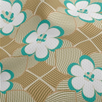 Geometric Flowers And Leaves Athletic Mesh Flat Back