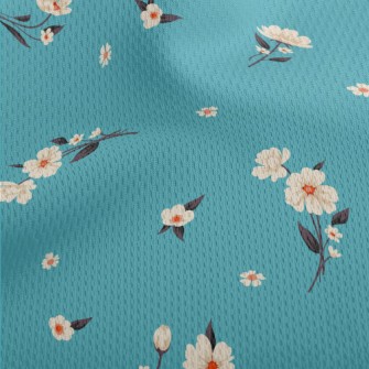 Elegant White Flowers Athletic Mesh Flat Back