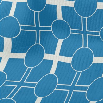 Blue And White Geometric Patte Terry