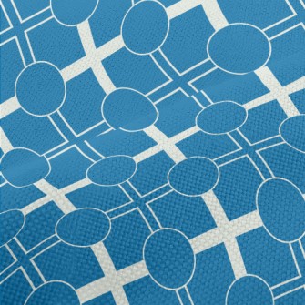 Blue And White Geometric Patte Performance Linen