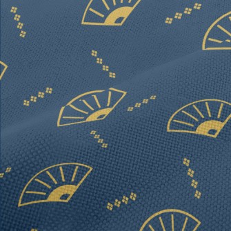 Chinese Cartoon Folding Fan Performance Linen