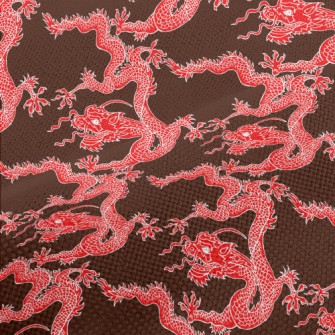 Red Chinese Dragon Performance Linen