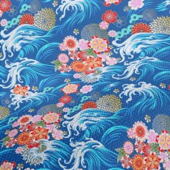 Gorgeous Flowers And Waves Performance Linen