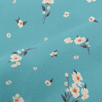 Elegant White Flowers Performance Linen